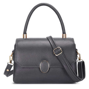KSC Premium Grey  Handbag for Women | Elegant Top Handle & Detachable Sling Shoulder Bag for Office, Party & Casual Use