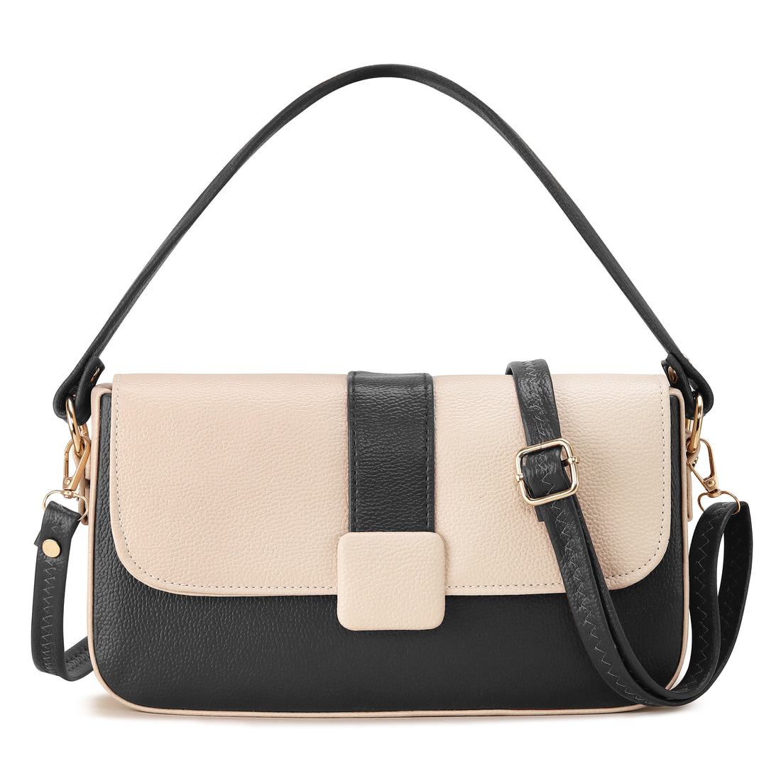 KSC Women’s Grey & Beige Sling Bag – Premium Two-Tone Shoulder Handbag with Adjustable Strap, Elegant Crossbody Purse for Office & Party Wear