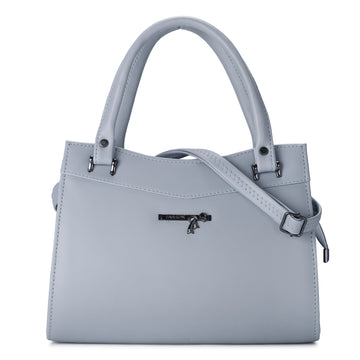 KSC Women’s Grey Structured Handbag – Premium Leatherette Tote Bag with Shoulder Strap, Spacious Office & Daily Use Purse