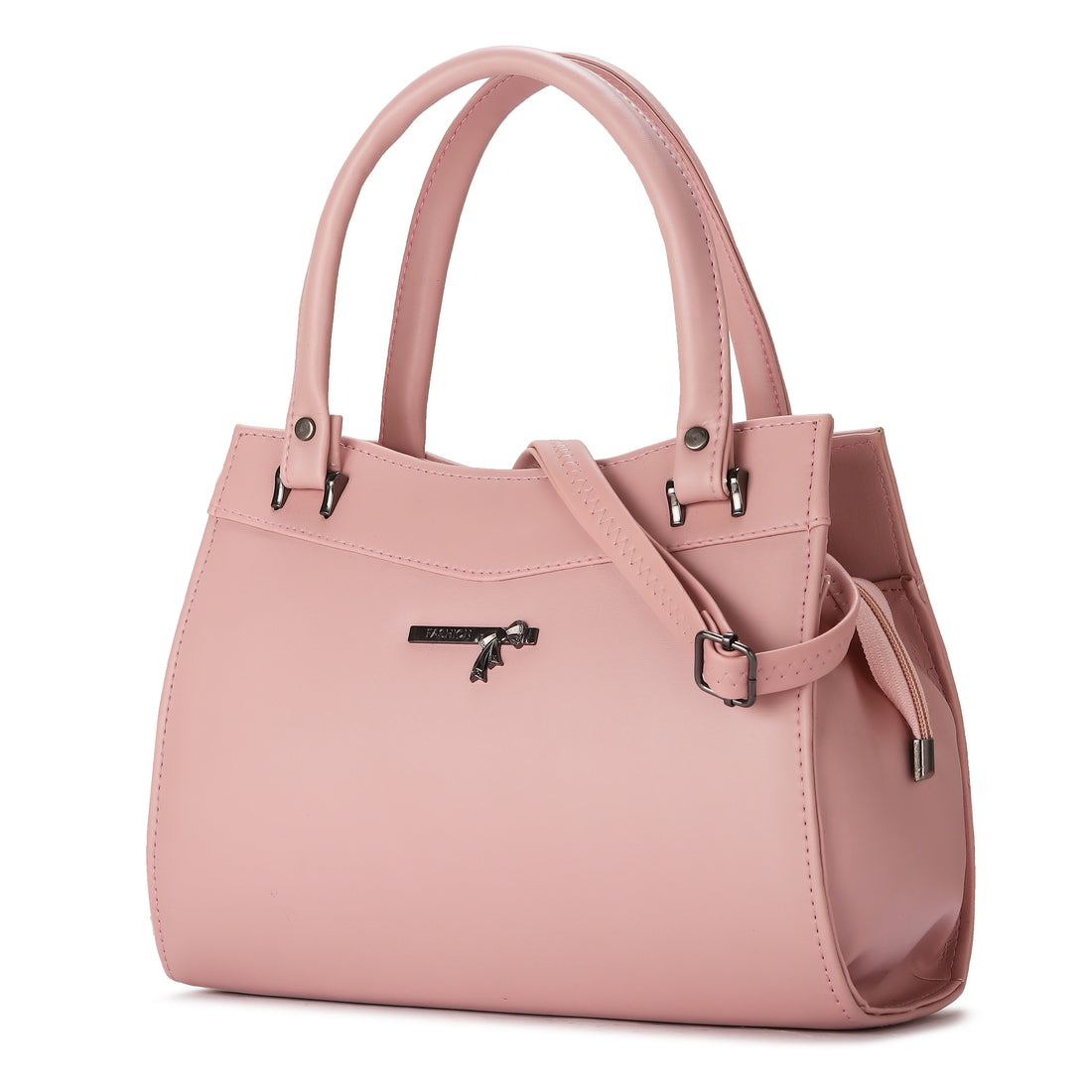 KSC Women’s Pink Structured Handbag – Premium Leatherette Tote Bag with Shoulder Strap, Spacious Office & Daily Use Purse