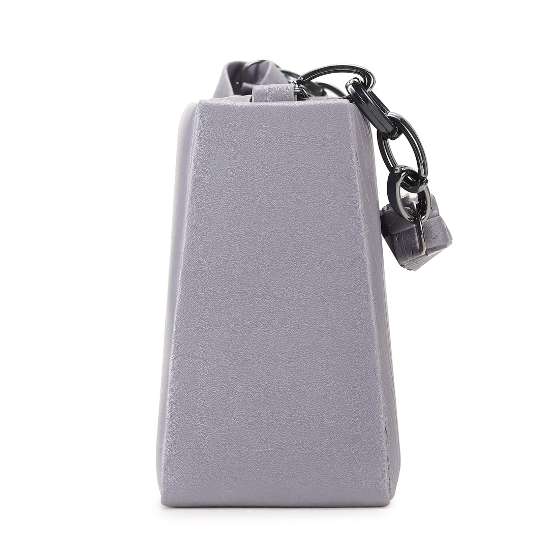 KSC Women’s Grey Textured Shoulder Handbag – Premium Leatherette Crossbody Purse with Chain Handle for Party & Office Use