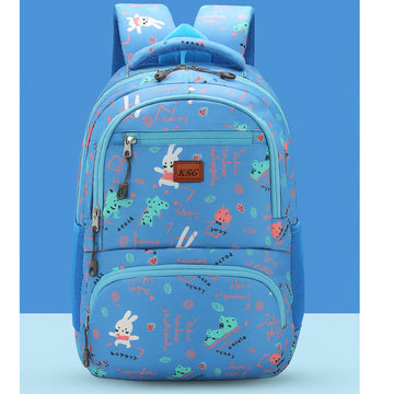 Cute Cartoon Blue Printed School Backpack for Girls | Lightweight Water-Resistant Kids School Bag with Multiple Compartments | Stylish  Travel Backpack