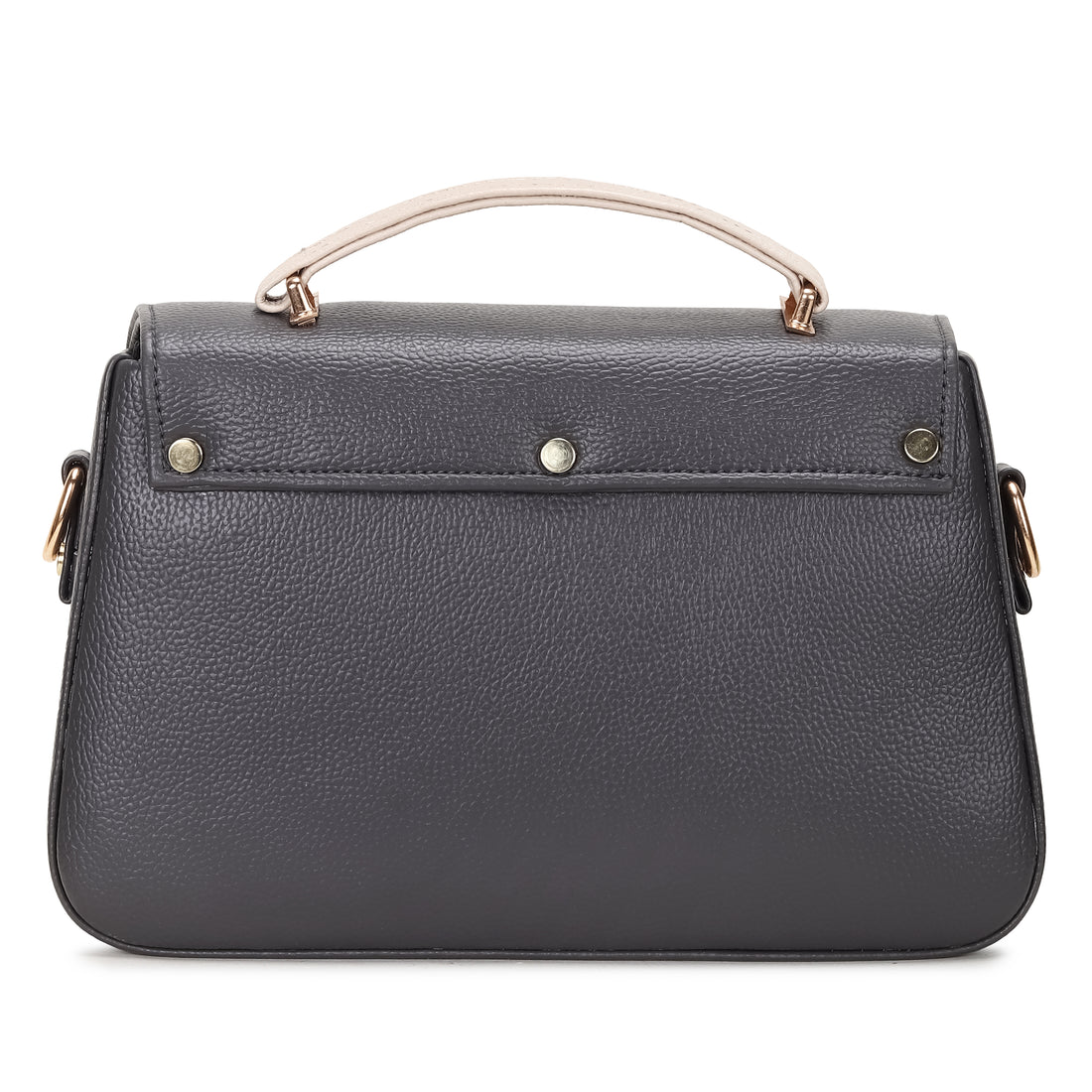 KSC Women’s Grey & Beige Handbag – Elegant Two-Tone Sling Bag with Oval Metal Detail, Premium Shoulder & Crossbody Purse for Office and Party Wear