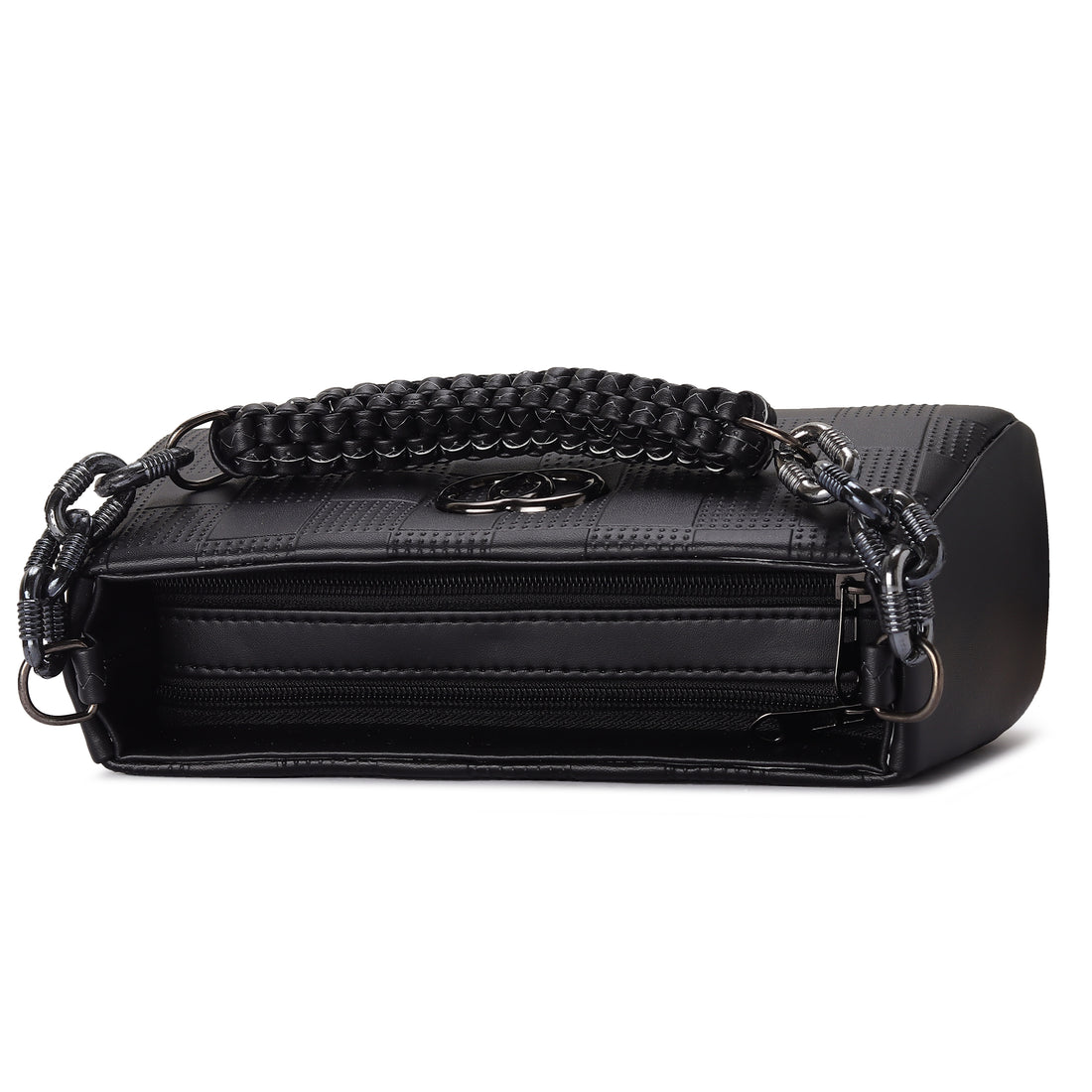 KSC Women’s Black Checkered Shoulder Handbag – Premium Leatherette Crossbody Purse with Chain Handle for Party & Daily Use