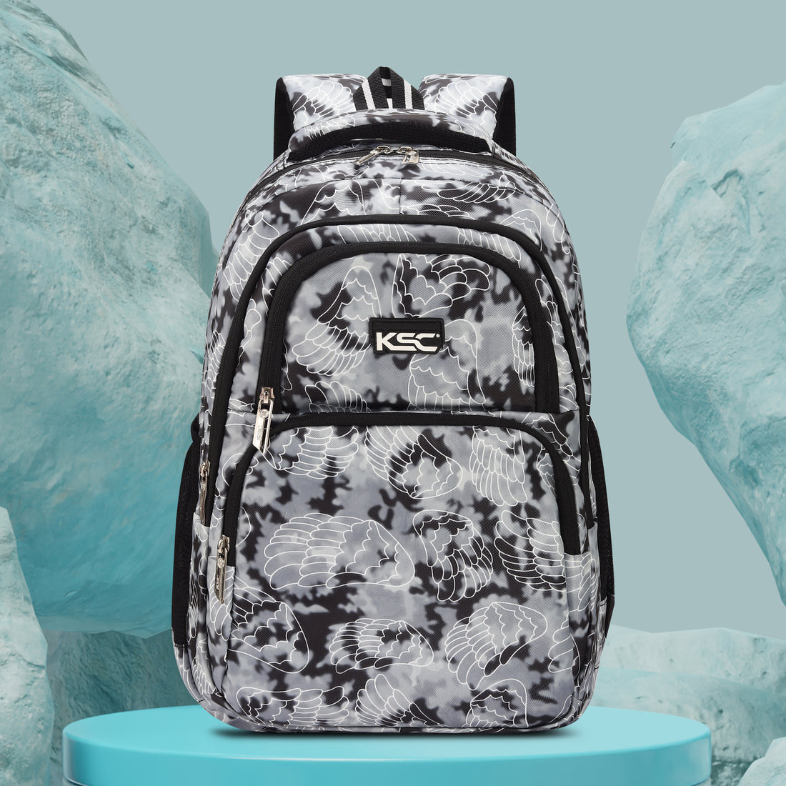 Black Printed School Backpack for Girls & Boys | Lightweight Water-Resistant College & Travel Bag | Multi-Compartment Stylish Laptop Backpack